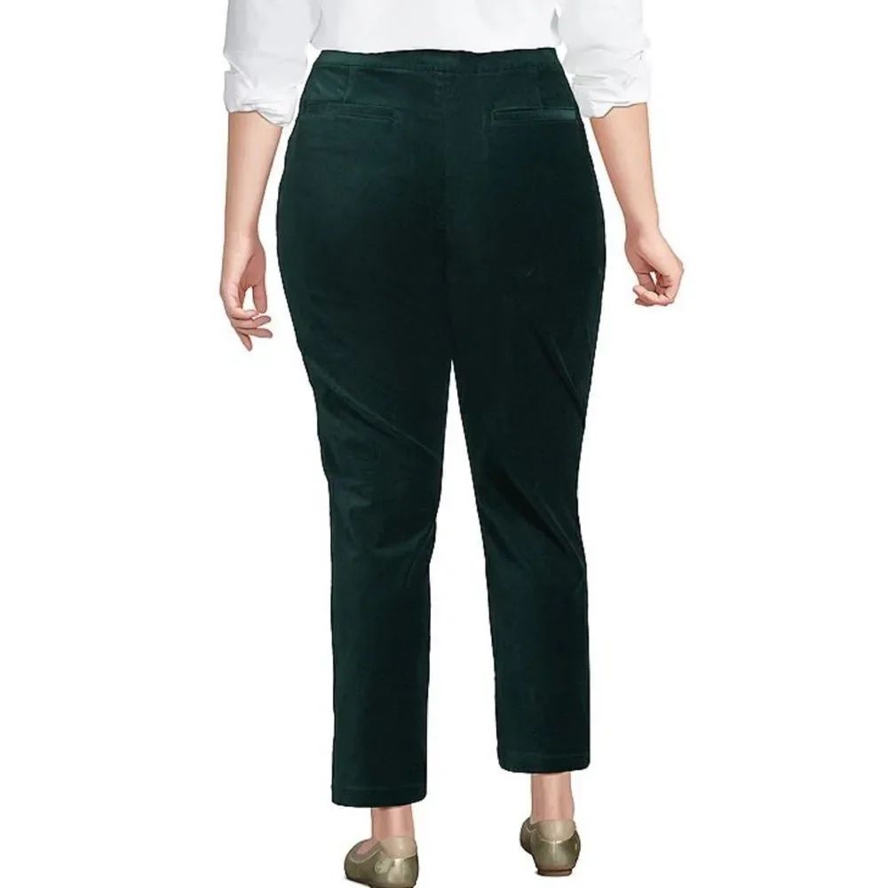 LANDS' END Velvet High Rise Pintuck Pants - Picture 2 of 15